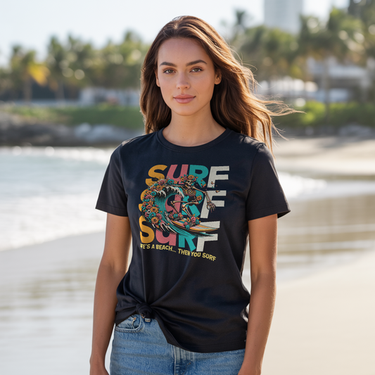 Surfing Skeleton Wave T-Shirt